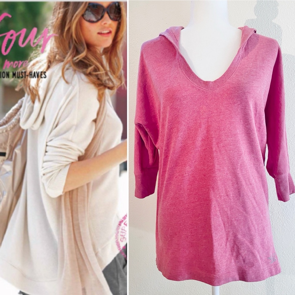 Victoria’s Secret Supermodel Essentials Pink Tunic Hooded Fleece Sweatshirt